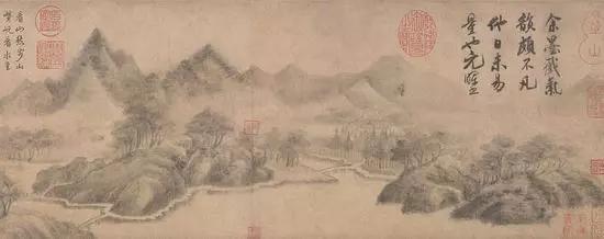 米友仁《云山墨戏图卷》局部